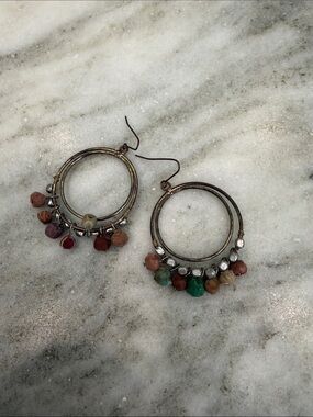 Noonday Collection Multicolor Hoop Earrings with Silver Accents